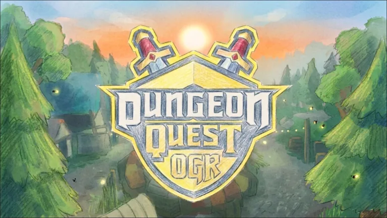 Dungeon Quest Reborn lobby and title art
